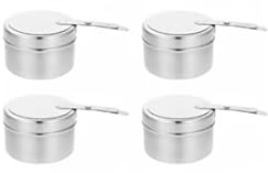 Lot De 4 Récipients à Pâte Combustible En Inox - Pour Fondue, Camping, Barbecue, Hotpot