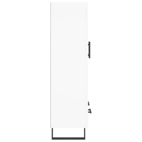 Aparador blanco de 69,5x31x115 cm en madera de ingeniería para almacenamiento elegante de salón 8
