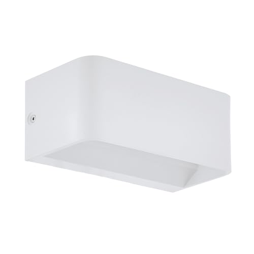 Eglo Sania 4 Lámpara de pared led, aplique de 1 foco de estilo minimalista, foco de pared para interior de aluminio, lámpara de salón, de pasillo en blanco, longitud 20 cm