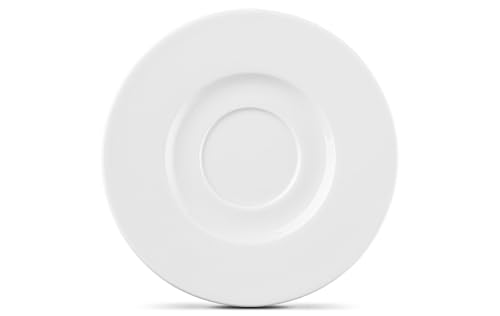 Gerlach 1760 Zestaw Filiżanek do Kawy i Herbaty ze Spodkami - dla 6 Osób - Porcelanowy - Modern New - Biały 185 ml