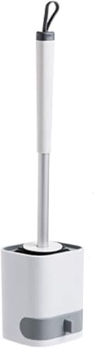 Long-Handled Toilet Brush with TPR Head, Wall-Mounted or Floor-Standing Design, Includes Drainable Holder with Small Drawer for Easy Cleaning and Storage