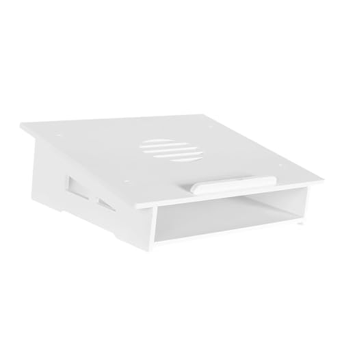 Support ordinateur portable blanc gain de place contre le mal de dos au bureau