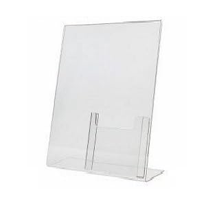 Dazzling Displays 10-pack Acrylic 8.5 x 11 Slanted Sign Holders with Brochure Holder