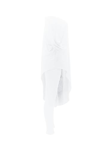 Chatinction Womens Casual 2 Piece Outfit Loose Off Shoulder Irregular Hem Tunic Top Bodycon Pants Tracksuits Set4