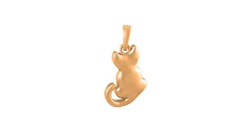 Pendentif chat argent sterling anti-ternissement or 22 carats