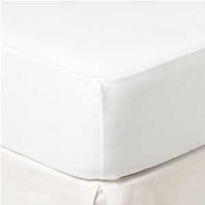 Sábana Bajera Ajustable Blanco Cama de 150 x 190/200 100% ALGODÓN PERCAL 200 Hilos 4 Puntos de Ajuste