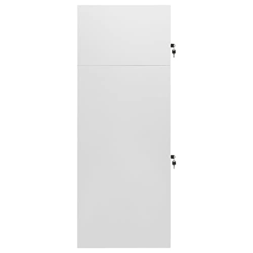 Sattelschrank Yeziyiyfob in Hellgrau 53x53x140 cm aus Stahl
