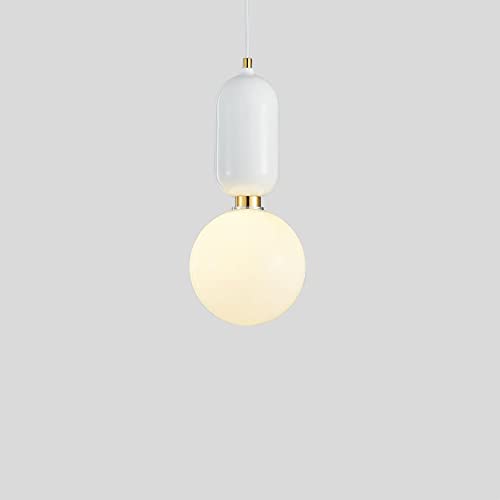 Chandelier post-minimaliste E27 avec suspension sphérique en verre
