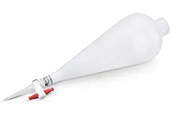 Pasco Separating Funnel Polypropylene Stopcock, PTFE Plug, Leak-Proof Screw Cap, (250 ML)