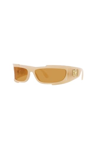 Image of Versace Man Sunglasses Opal Beige Frame, Dark Orange Lenses, 67MM