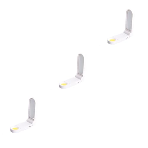 NOLITOY 3pcs Portable USB Rechargeable Makeup Mirror Led Light Foldable Design for Home Travel Compact Night Lamp and Cosmetic Tool White