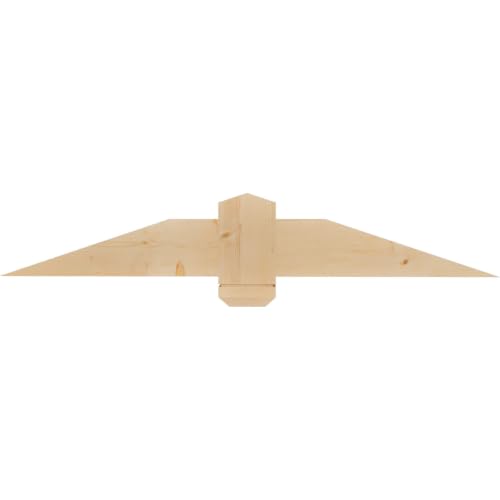 Ekena Millwork 48"W x 8"H x 3 1/2"D x 5 1/2"F, 4/12 Pitch, Eugene Smooth Timber Gable Bracket, Douglas Fir
