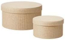 Event Decor Beige Woven Effect Storage Boxes Set of 2 Like IKEA