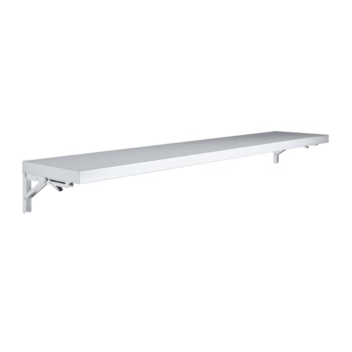 Image of AmGood Stainless Steel Folding Wall Shelf 12 in. x 60 in. NSF | Concession Stand, Food Truck, Kitchen, Restaurant, Garage, Laundry, Utility Room