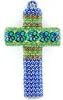 Polmedia Polish Pottery Cross UNIKAT - Mardi Gras Pattern Handmade in Boleslawiec Poland by Ceramika Artystyczna + Certificate of Authenticity