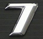 Amazon | クロームメッキロゴエンブレム (数字7) | エンブレム | 車&バイク