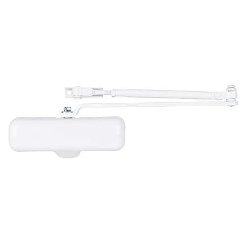 BRINKS Commercial - Heavy Duty Residential Door Closer, White Finish - Size 3 with a 155-Degree Opening Range and Adjustable Closing Speed