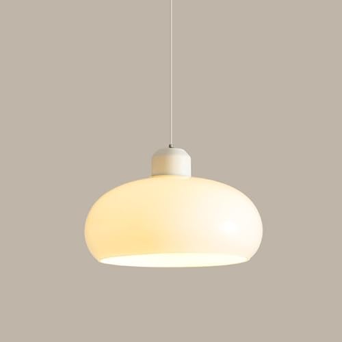 Suspension en verre blanc rétro E27 | Lampe suspendue réglable salle à manger