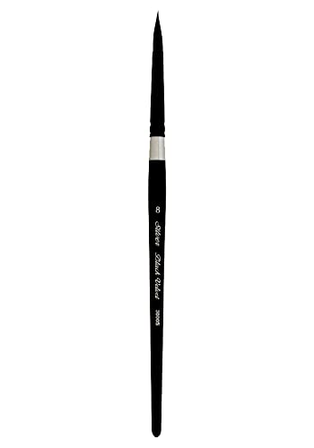 Silver Brush Limited 3000S-8 Black Velvet Round Paintbrush for Watercolor, Gouache, Inks, & Dyes, Size 8, Short Handle