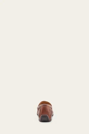 Image of Frye Lewis Venetian Loafers for Men Hand-Crafted with Antique Pull-Up Leather with Moccasin Construction, Full Rubber Outsole, and Modified Heel