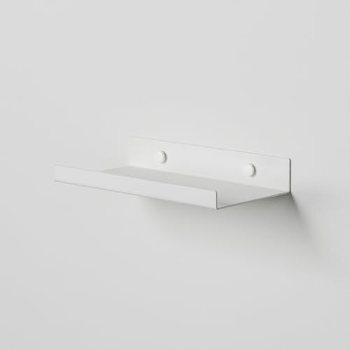 Steelnovo | Caronte, Mensola Portafoto in Metallo Verniciato, Mensola da Parete Portaoggetti, 20x3x10 cm, Colore Bianco, Design Minimal e Moderno, Scaffale da Muro, Made in Italy