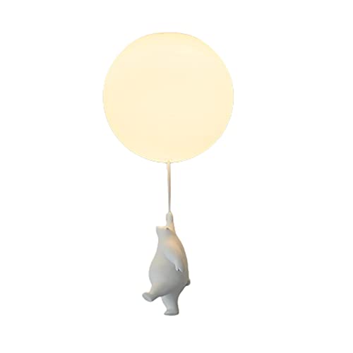Sdfdssr Nordic Children's Room Cartoon Bear Chandelier Balloon Chandelier 1-Light Fixture Acrylic Globe Lamp Shade Hanging Ceiling Lighting Fixture For Bedroom Kitchen Island #TOP3