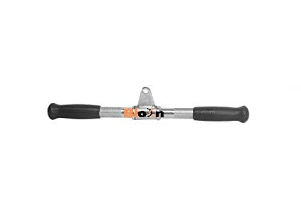 Image of Triceps Press Push Pull Down Revolving Straight Bar Grip Handle Multi Gym Cable Attachment with Safety Lock
