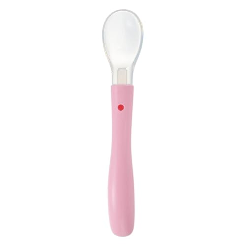 Duroecsain Cuchara de comida para bebés, cucharada de bebé suave - Cuchara de suministro de agua de mango largo suave,Cuchara de comida de entrenamiento, mesa de mesa autocomida portátil para