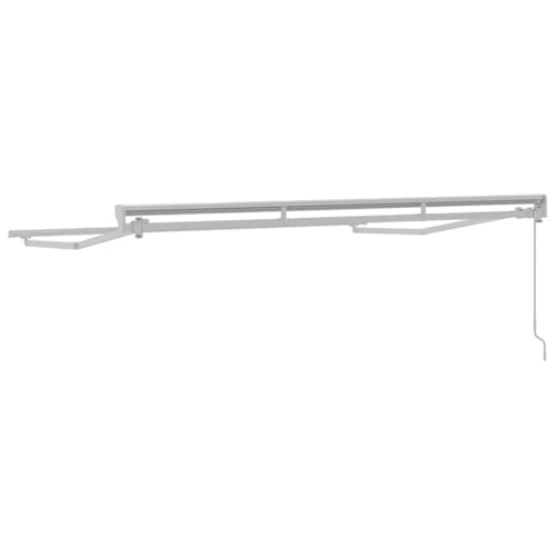 Marco de toldo ajustable blanco de 3x2m con brazo articulado para terraza 6