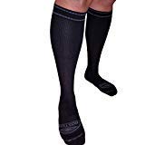 Image of Compression Socks men wide calf - Thick Diabetic Sock. Ankle and Arch Support, Large Feet and Legs, Firm Gradient Pressure