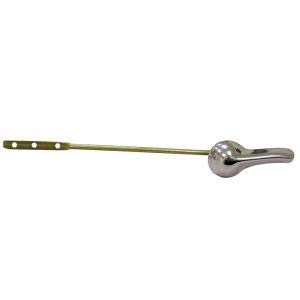 8 in. Chrome Plated Fit-All Tank Trip Lever Brass Arm with Metal Spud & Nut Chrome