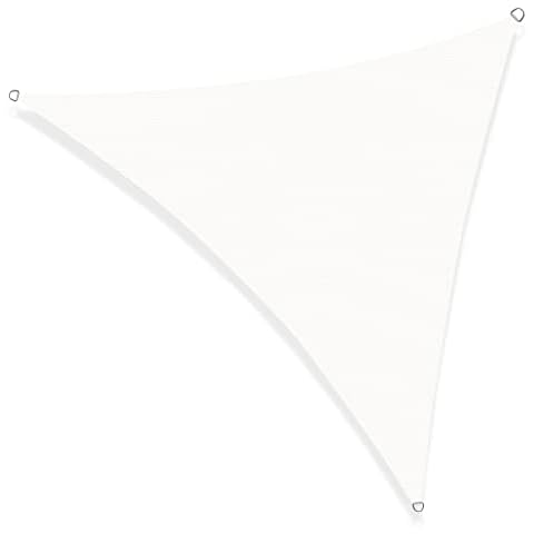 SUNNY GUARD Sun Shade Sail Triangle 3x3x3m HDPE Breathable UV Block for Garden Outdoor Patio - Cream Cover