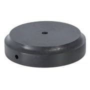 Image of B&P Lamp Modern Style Round Wooden Lamp Base with Tapered Edge, 7 1 /2 Inch by 8 1 /4 Inch Bottom by 1 1 /2 Inch Height, Waxed Black Finish