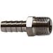 MIDLAND INDUSTRIES 32018SS Straight Adapter, 1/2-in Hose Barbed x 3/4-in MIP, Stainless Steel