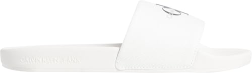 Calvin Klein Damen Badeschuhe Slide Monogram mit Logo, Wei...