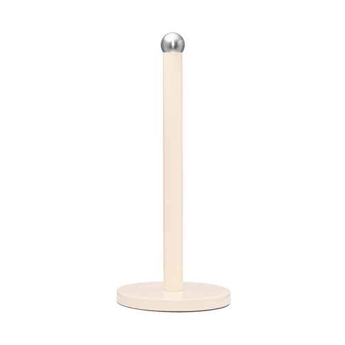 Innoteck Essentials Freestanding Kitchen Paper Towel Holder – Stable Non-Slip Base, Premium Stainless Steel – Fits Large-Sized Rolls, Modern Vertical Design for Kitchen, Bathroom, Office – Cream