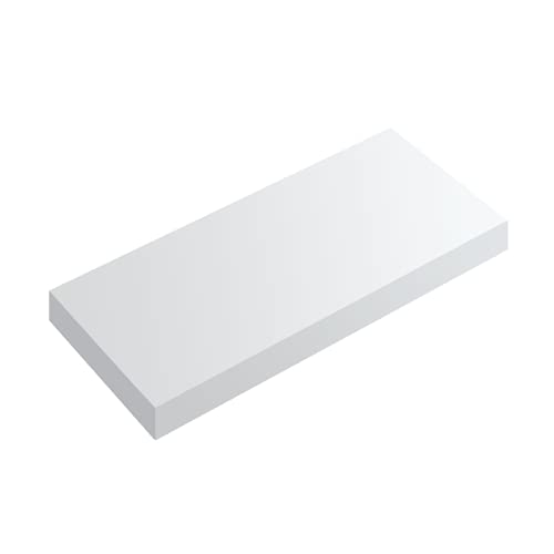 Encimera con Faldón para Baño Solid Surface Suspendida | Encimera Flotante para Lavabos Sobre Encimera Baños | COLOR (Blanco Mate) | Fondo 46cm | Espesor 10cm | Medida (170 cm.) Cover