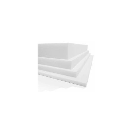 Plancha de Espuma Estándar Extra Firme (200 x100 x1cm de Grosor) - Densidad D40kg /m3 Extra Firme - Color Blanco - Diez Grosores Disponibles - para Cabeceros, Sillas, Embalajes
