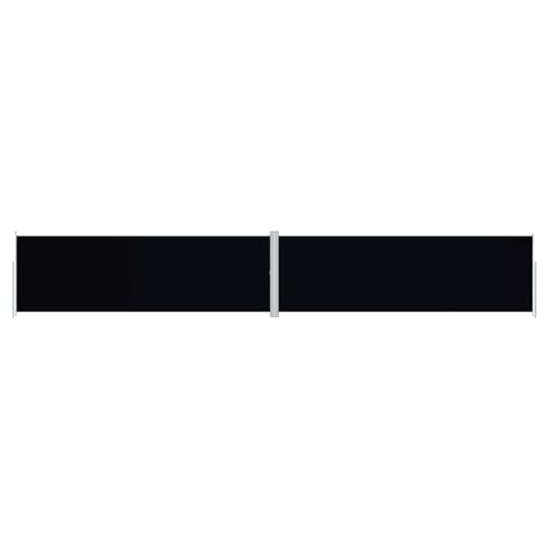 Auvent latéral rétractable double en acier et polyester noir haute densité 200 cm - 2