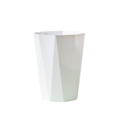 Caneca de basura pequeña poligonal blanca de plástico miniatura 2