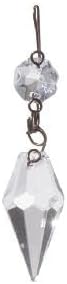 B&P Lamp® 1 3/16 Inch Clear Crystal Chandelier Light Replacement Pendant Prism with Brass Pins.