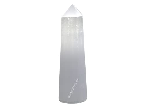 Image of Certified Selenite Crystal Tower Obelisk Point For Chakra