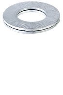 M10 Wedge Lock washers adhered in Pairs, Steel Through-Hardened, (Quantity: 20), Steel Through-Hardened 0, Surface: Zinc Flake Coated