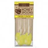 MelvilleCandy Hard Candy Ginger Lemon Honey Spoons Lollipop On Wooden Ball Sticks, 5 Count Bag
