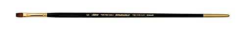 Silver Brush Limited 7102, Size 6, Renaissance Bright Brush for Watercolor and Oil Paintings, Sable Bright Brush, Long Handle