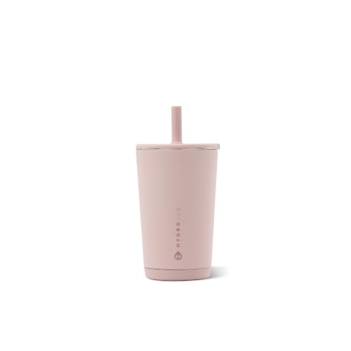 HydroJug Everyday Tumbler 14 oz, Ceramic-Lined Straw Cup, Dusty Rose