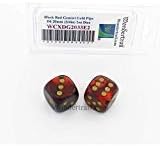 Wondertrail WCXDG2033E2 Black and Red Gemini Dice with Gold Pips 20mm (3/4in) D6 Pack of 2