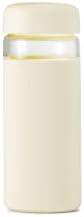 W&P Porter Glass Wide Mouth Bottle w/ Protective Silicone Sleeve | Cream 16 Ounces | On-the-Go |Reusable Bottle | Portable and Lightweight | Dishwasher Safe