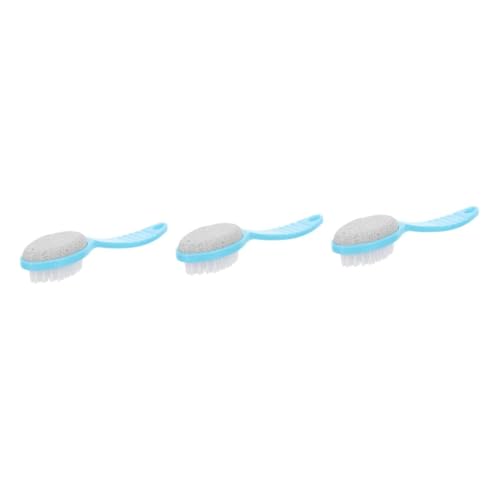 Angoily 3pcs Exfoliating Scrubber Foot Brush Pumice Stone 21 x 4.5cm Bath Brush Random Color