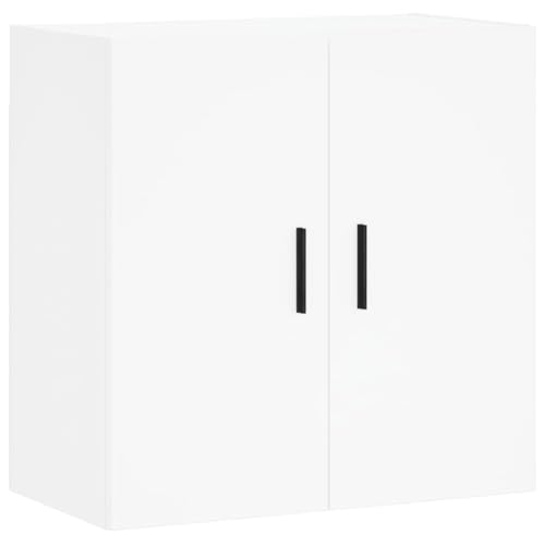 vidaXL Armoire Murale, Placard Suspendu avec Rangement, Meuble Flottant de Salon Salle de Séjour Intérieur, Moderne, Blanc Bois d'Ingénierie